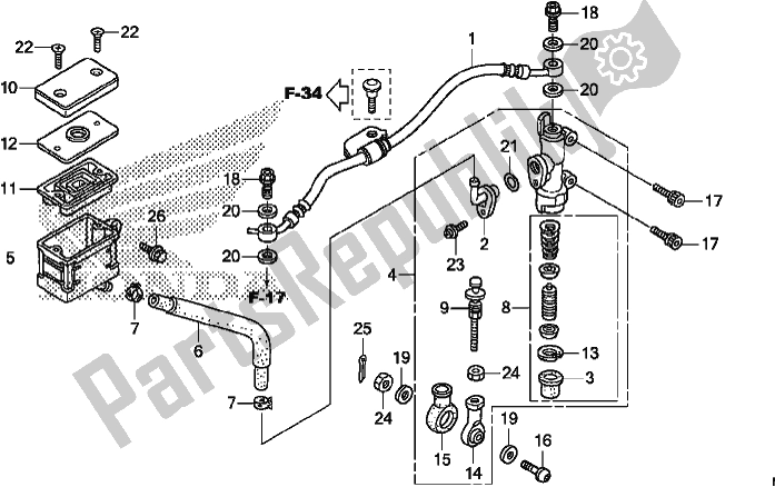 Todas las partes para Cilindro Maestro Del Freno Trasero de Honda CBR 600 RR 2017