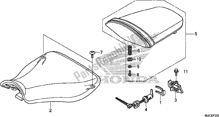 Todas las partes para Asiento de Honda CBR 600 RR 2017