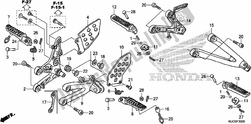 Tutte le parti per il Passo del Honda CBR 600 RR 2017