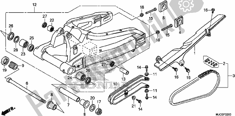 Todas las partes para Basculante de Honda CBR 600 RR 2017