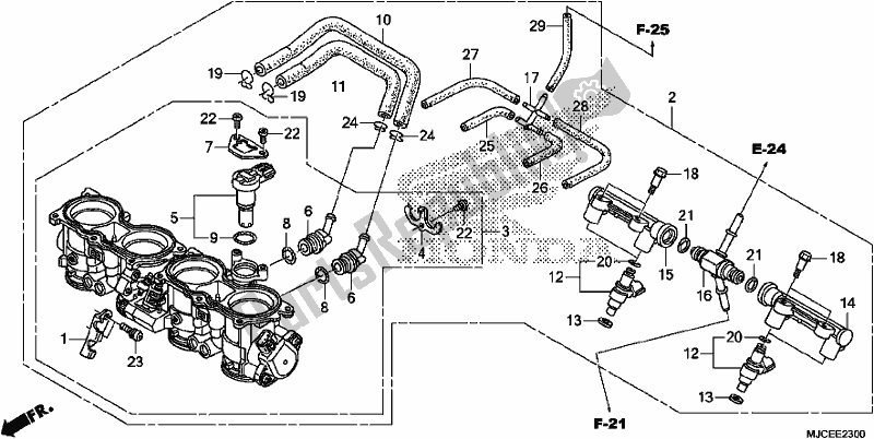 Tutte le parti per il Corpo Farfallato del Honda CBR 600 RR 2017