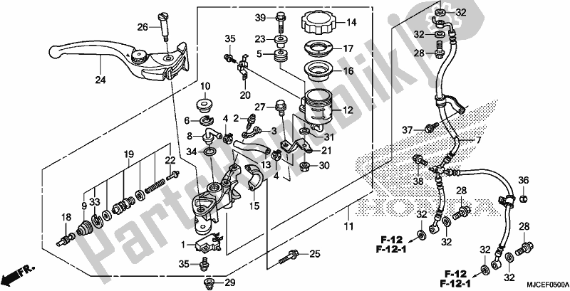 Todas las partes para Cilindro Maestro Del Freno Delantero de Honda CBR 600 RR 2018