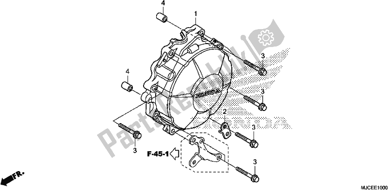 All parts for the Generator Cover of the Honda CBR 600 RR 2018