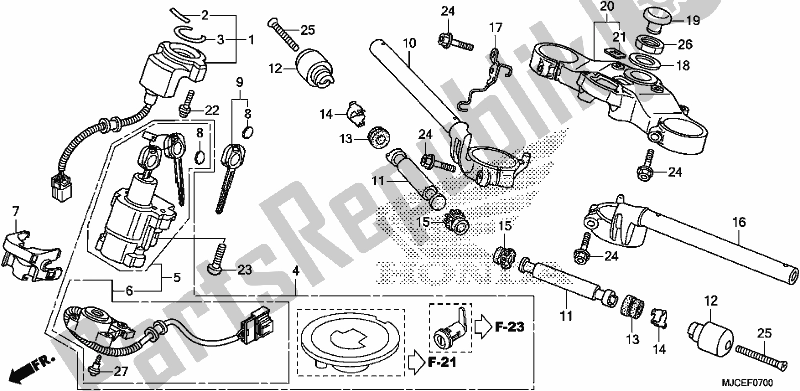Todas las partes para Handle Pipe/top Bridge de Honda CBR 600 RR 2018