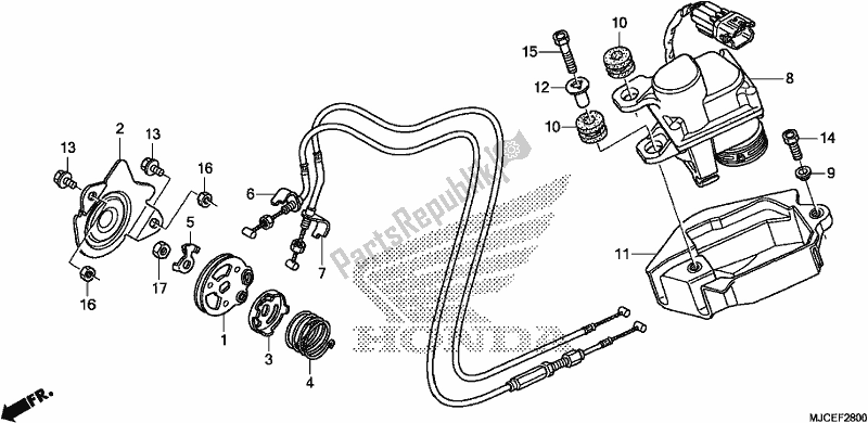 Alle onderdelen voor de Servomotor van de Honda CBR 600 RR 2018