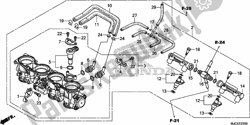 Todas as partes de Corpo Do Acelerador do Honda CBR 600 RR 2018