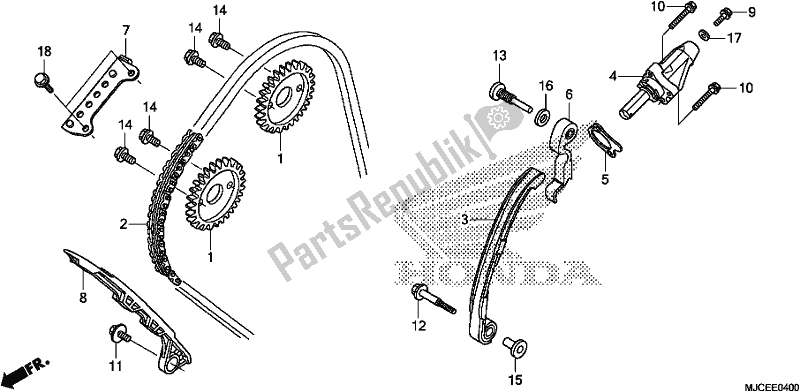 Todas as partes de Corrente / Tensor De Cam do Honda CBR 600 RR 2019