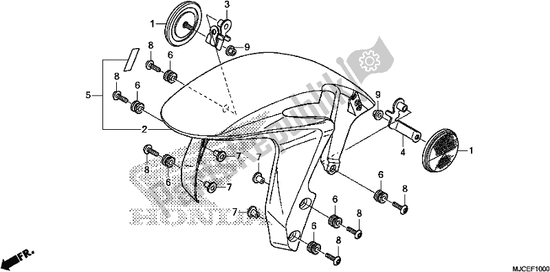 Todas as partes de Pára-lama Dianteiro do Honda CBR 600 RR 2019