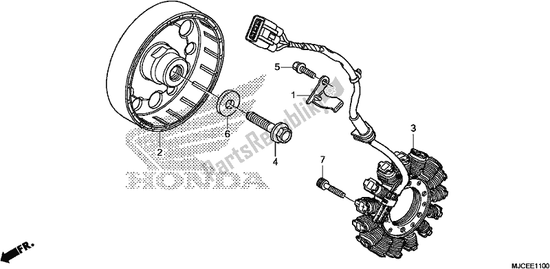 Todas as partes de Gerador do Honda CBR 600 RR 2019