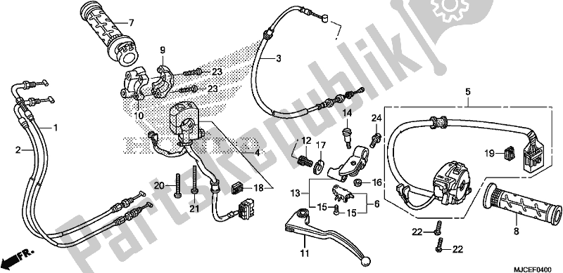 Tutte le parti per il Handle Lever/switch/cable del Honda CBR 600 RR 2019
