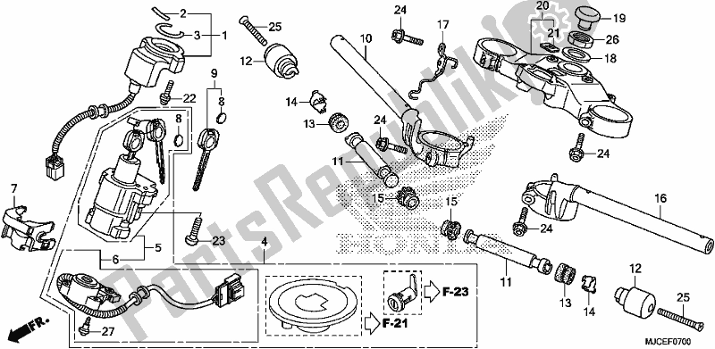 Wszystkie części do Handle Pipe/top Bridge Honda CBR 600 RR 2019