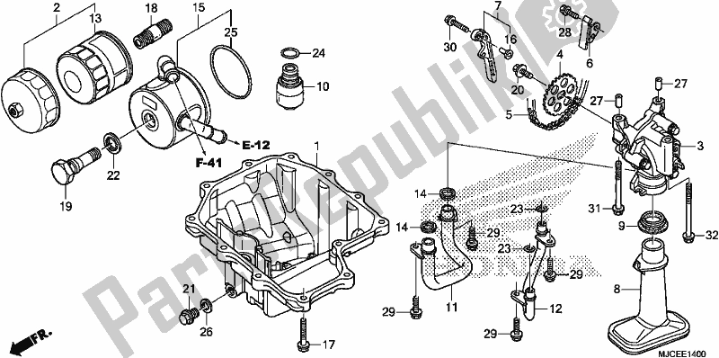 Todas las partes para Oil Pan/oil Pump de Honda CBR 600 RR 2019
