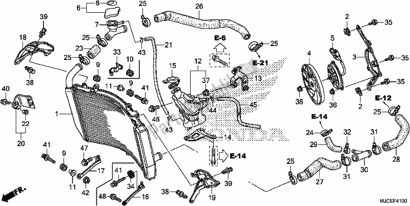 Tutte le parti per il Termosifone del Honda CBR 600 RR 2019