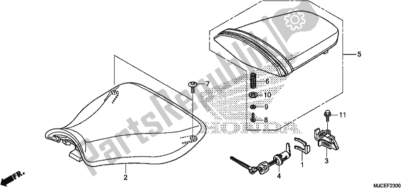 Todas as partes de Assento do Honda CBR 600 RR 2019