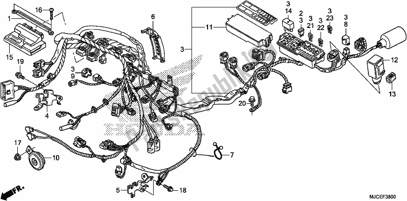 Todas as partes de Chicote De Fios do Honda CBR 600 RR 2019