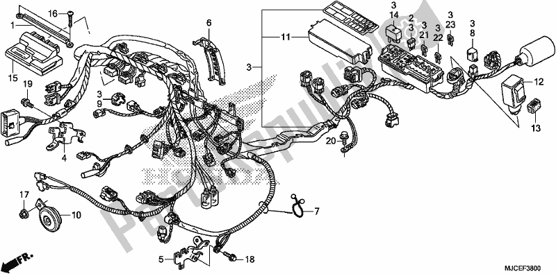 Alle onderdelen voor de Kabelboom van de Honda CBR 600 RR 2019