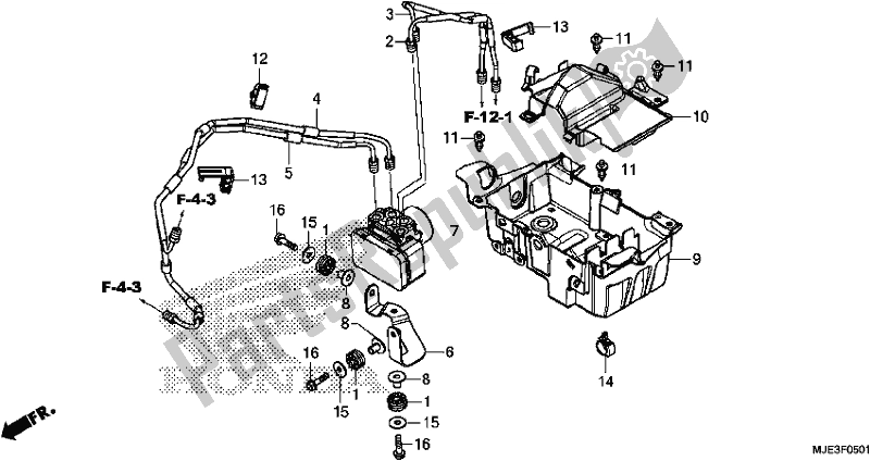 Toutes les pièces pour le Abs Modulator/tray (2) du Honda CBR 650 FA F 2017