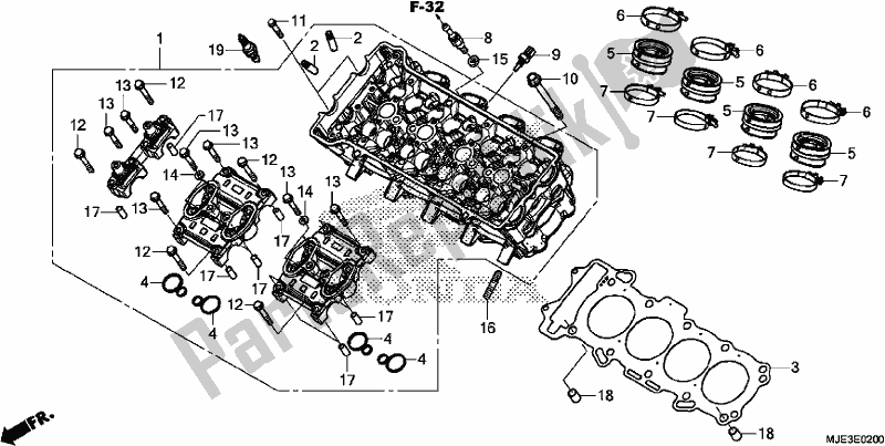 Todas las partes para Cabeza De Cilindro de Honda CBR 650 FA F 2017