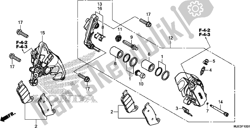 Toutes les pièces pour le étrier De Frein Avant (2) du Honda CBR 650 FA F 2017