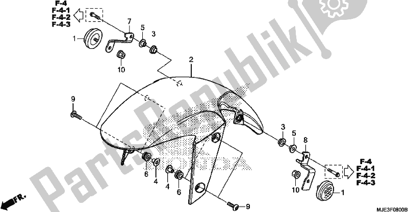 Tutte le parti per il Parafango Anteriore del Honda CBR 650 FA F 2017