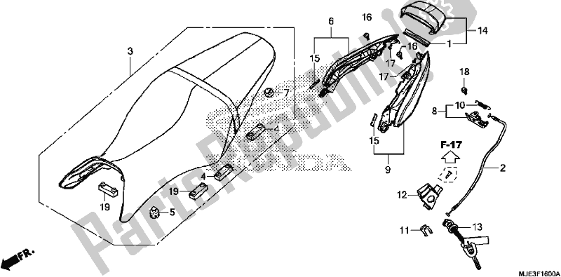 All parts for the Seat/rear Cowl of the Honda CBR 650 FA F 2017