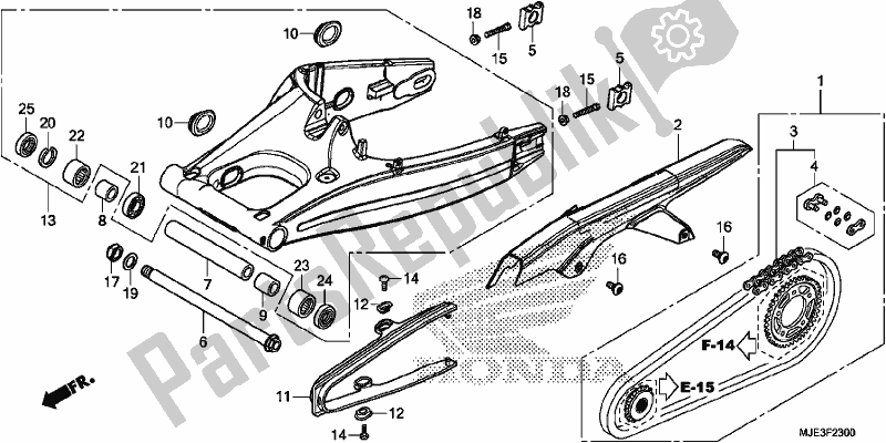 Todas las partes para Basculante de Honda CBR 650 FA F 2017