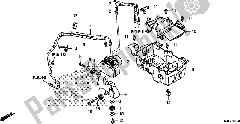 Todas as partes de Abs Modulator/tray do Honda CBR 650 FA F 2018