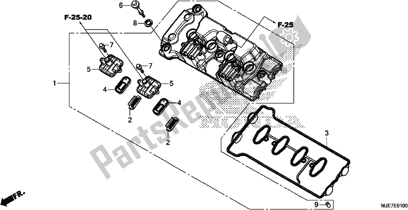 Alle onderdelen voor de Kleppendeksel van de Honda CBR 650 FA F 2018