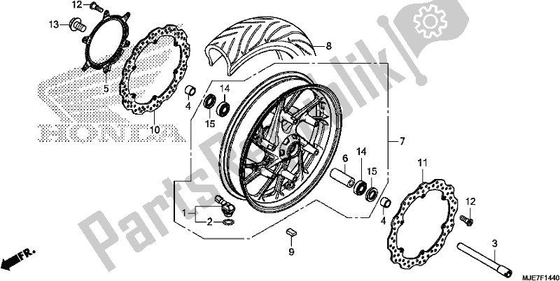 Toutes les pièces pour le Roue Avant du Honda CBR 650 FA F 2018