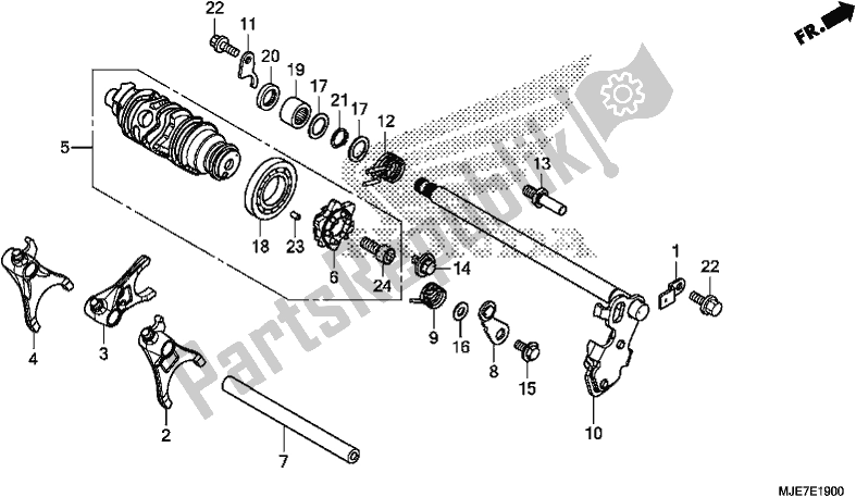 All parts for the Gearshift Drum of the Honda CBR 650 FA F 2018