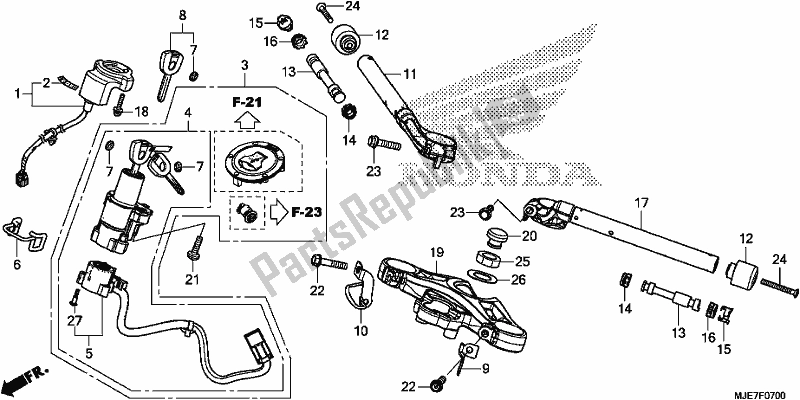 Todas las partes para Handle Pipe/top Bridge de Honda CBR 650 FA F 2018