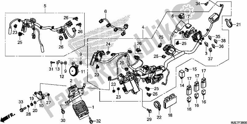 All parts for the Wire Harness of the Honda CBR 650 FA F 2018