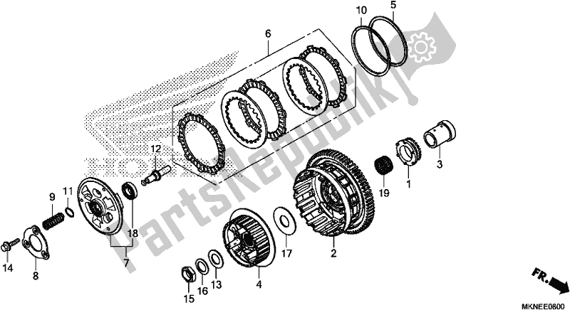 Alle onderdelen voor de Koppeling van de Honda CBR 650 RA R 2019