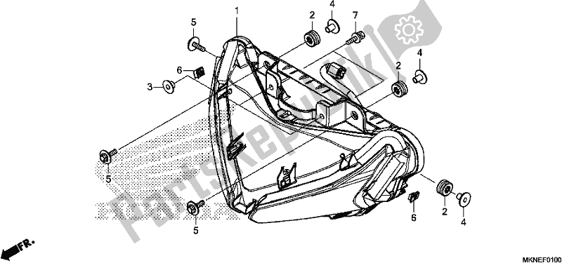 All parts for the Headlight of the Honda CBR 650 RA R 2019