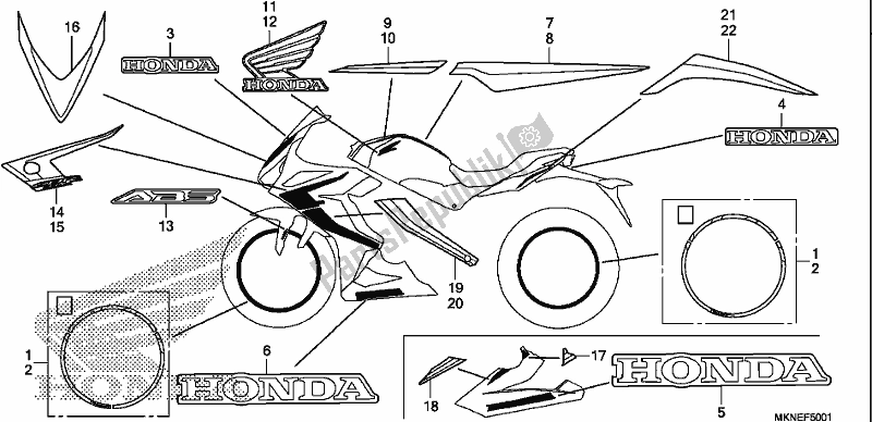 All parts for the Mark (2) of the Honda CBR 650 RA R 2019