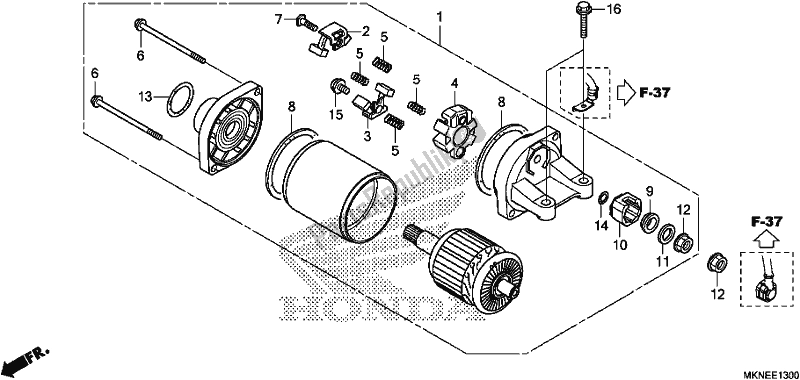 All parts for the Starting Motor of the Honda CBR 650 RA R 2019