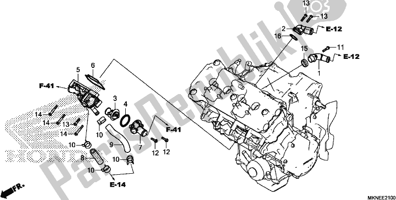 All parts for the Thermostat of the Honda CBR 650 RA R 2019