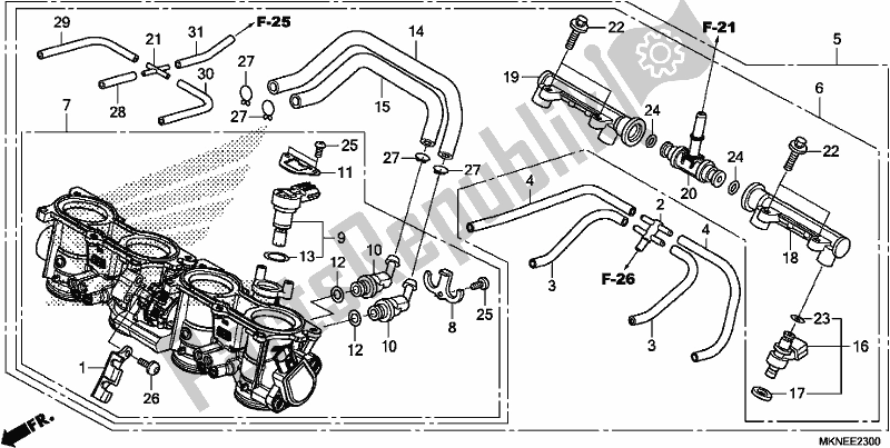 Todas las partes para Cuerpo Del Acelerador de Honda CBR 650 RA R 2019