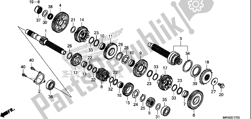 All parts for the Transmission of the Honda CBR 650 RA R 2019