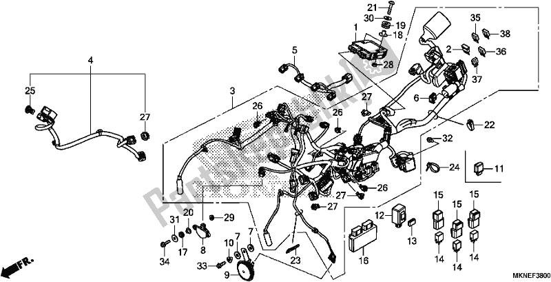 Wszystkie części do Wi? Zki Przewodów Honda CBR 650 RA R 2019