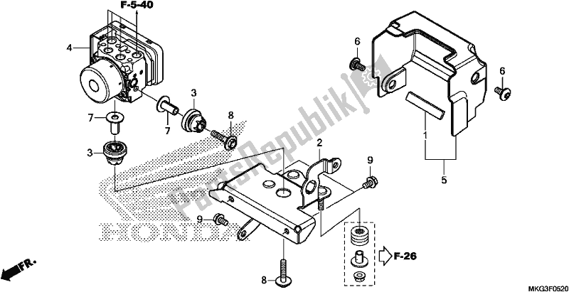 All parts for the Abs Modulator of the Honda CMX 500A 2017