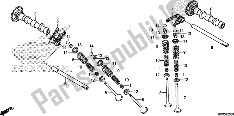 All parts for the Camshaft/valve of the Honda CMX 500A 2017