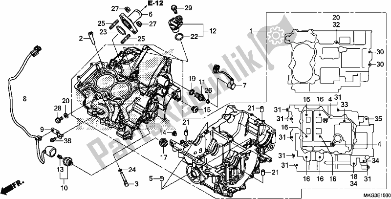 All parts for the Crankcase of the Honda CMX 500A 2017