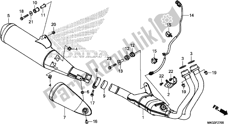 All parts for the Exhaust Muffler of the Honda CMX 500A 2017