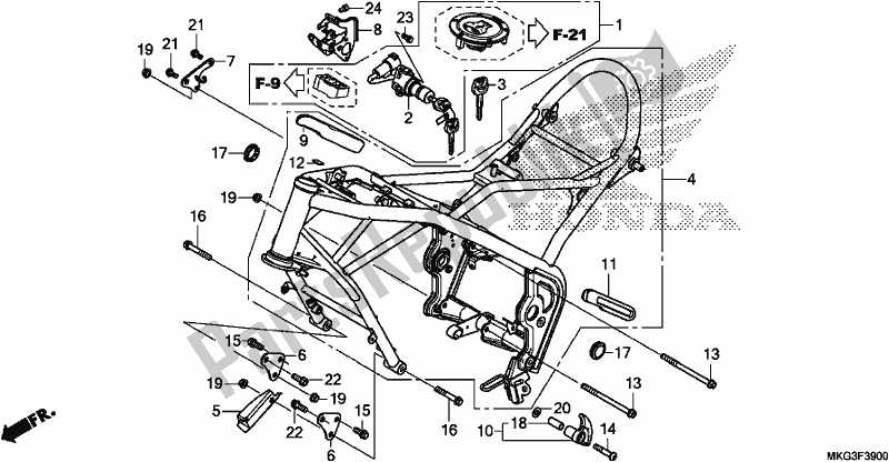 Tutte le parti per il Corpo Del Telaio del Honda CMX 500A 2017