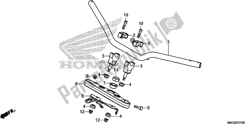 All parts for the Handle Pipe/top Bridge of the Honda CMX 500A 2017