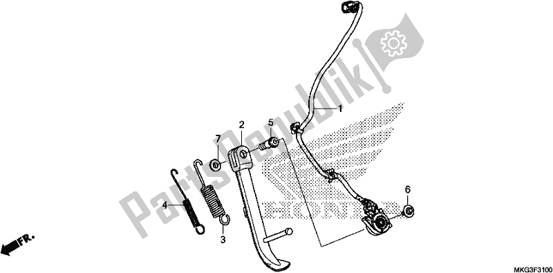 All parts for the Side Stand of the Honda CMX 500A 2017