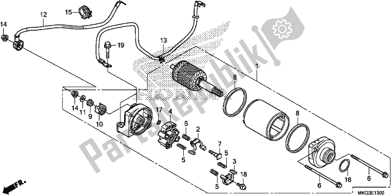 All parts for the Starter Motor of the Honda CMX 500A 2017
