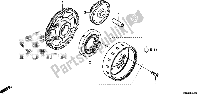 All parts for the Starting Clutch of the Honda CMX 500A 2017