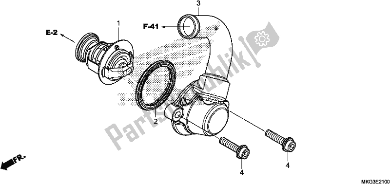 All parts for the Thermostat of the Honda CMX 500A 2017